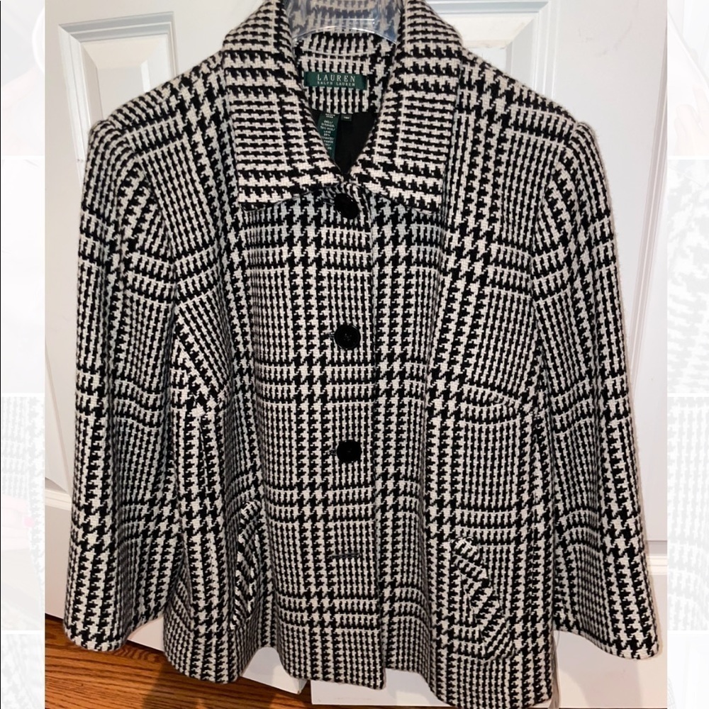 NWT Lauren Ralph Lauren Houndstooth Jacket Size 14W